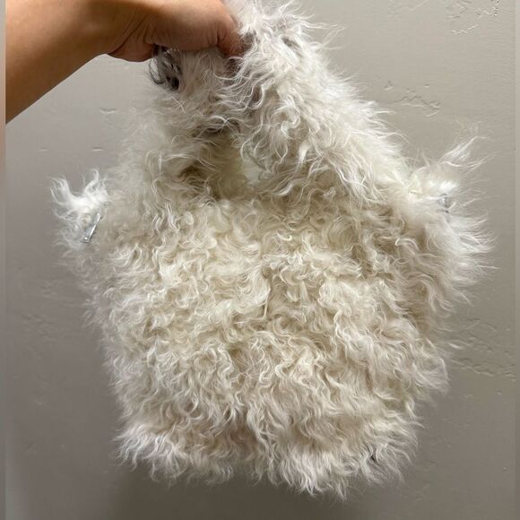 Natural Tigrado Curly Lamb Fur Tote/Handmade Shearling Top Handle Bag/Crossbody - Picture 10 of 16